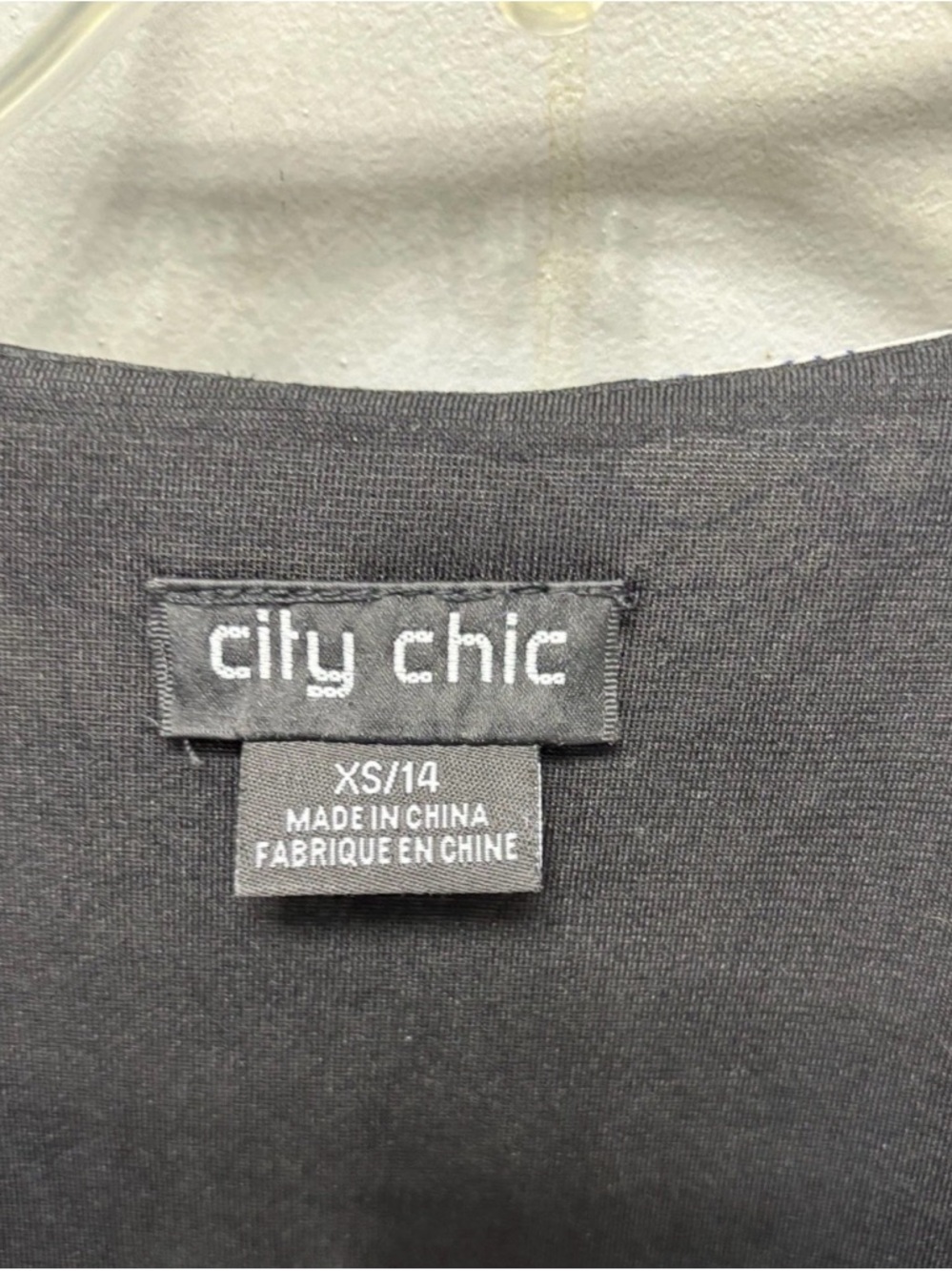 City Chic Black Top with Blue & White Floral Print - Picture 5 of 6